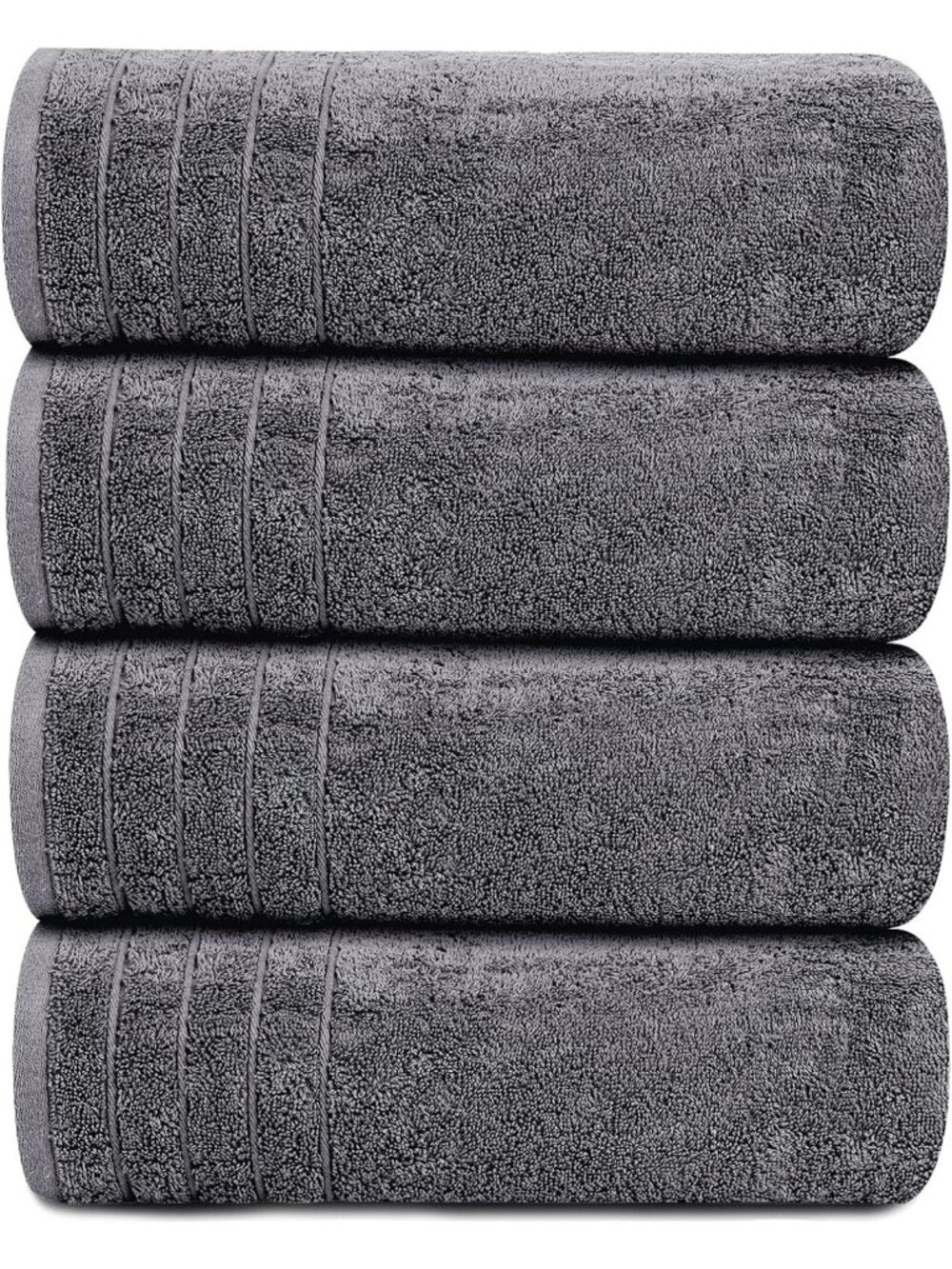 Extra Large Dark Grey Bath Towels Set - 100% Cotton, Soft, Quick-Dry, Absorbent - Picture 7 of 7